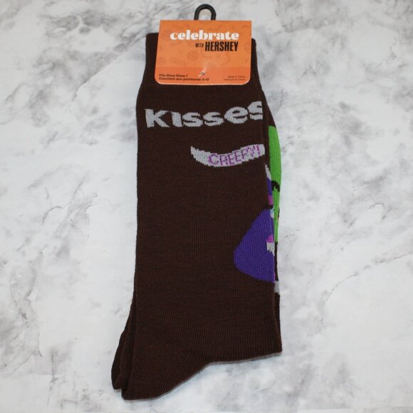 HERSHEY KISS Socks Halloween Spooky Creepy Crew Unisex October Brown One Size - Picture 1 of 11